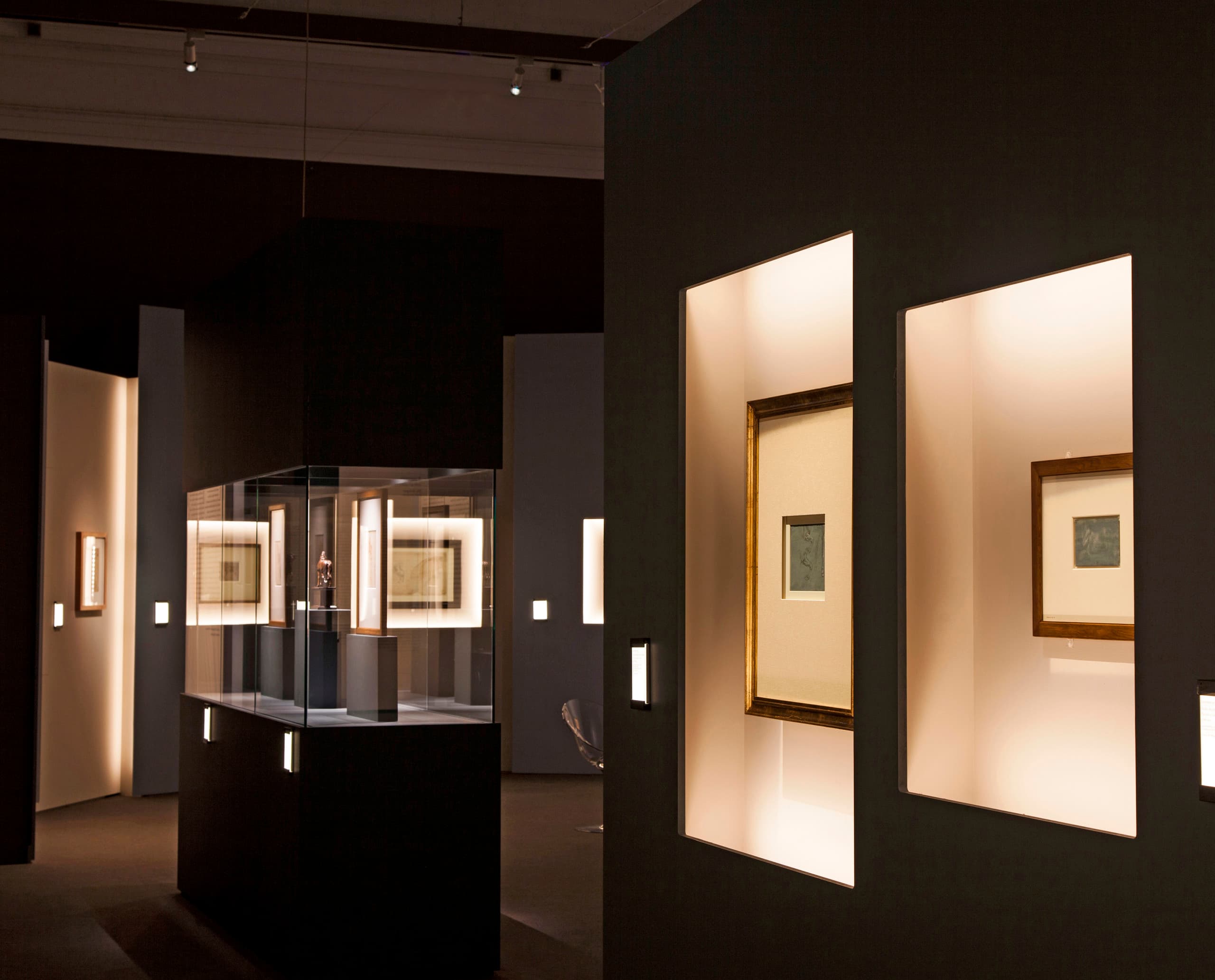 LED-beleuchtete Leonardo da Vinci Ausstellung im Palazzo Reale, Mailand.