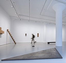 Richard Nonas and Donald Judd exhibition in the Fergus McCaffrey gallery, New York