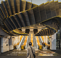 Interloop sculpture in the Wynyard Station, Sydney