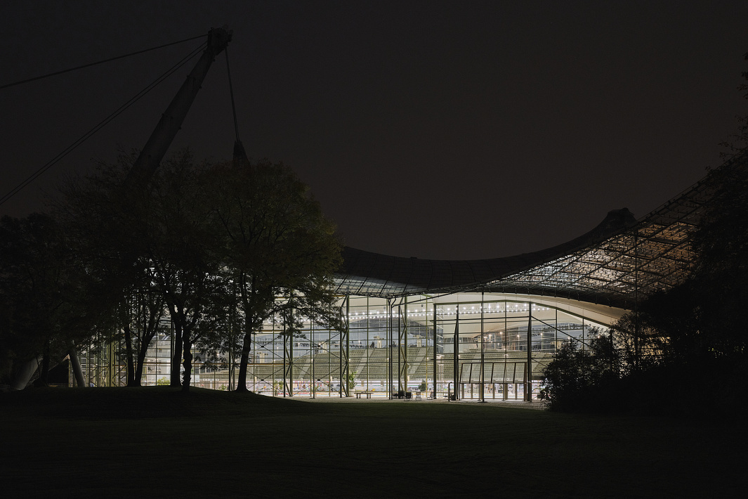 LED relighting Aquatic Centre at Olympic Park, Munich 