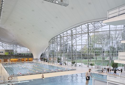 LED relighting Aquatic Centre at Olympic Park, Munich 